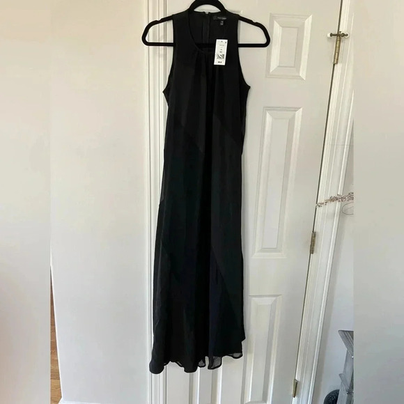 NWT TOCCIN (NY) Sheer Stripe Georgette Midi Saks Contemporary Dress XS - Picture 4 of 7